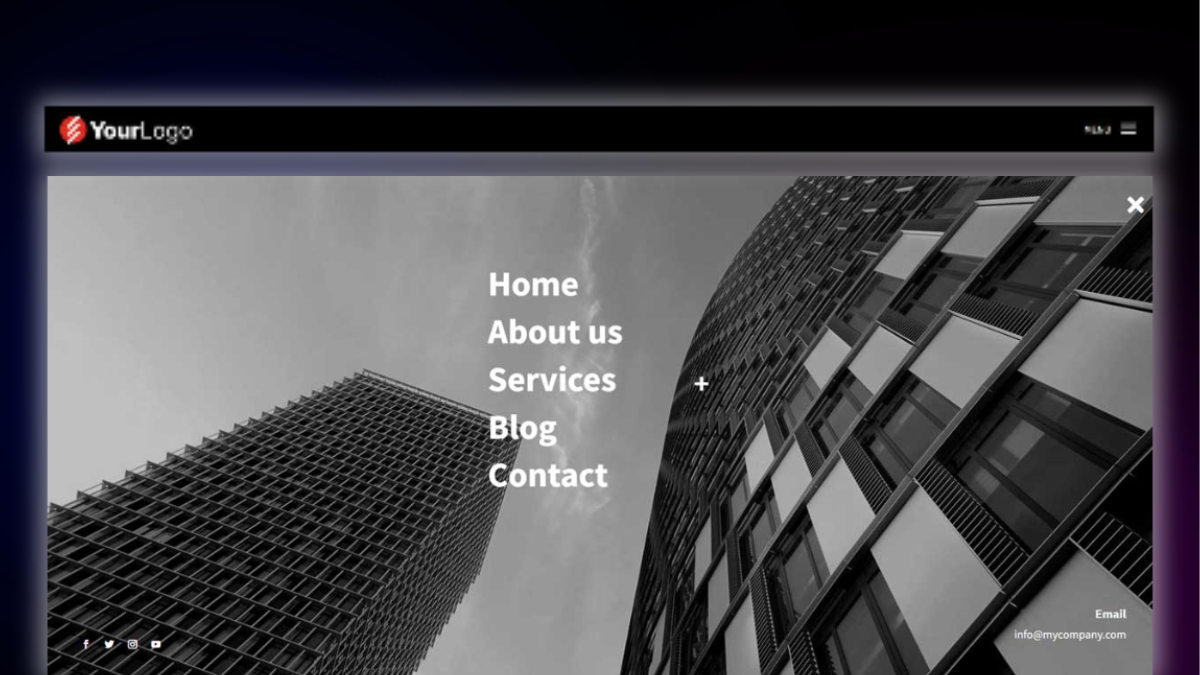 Header and Footer – Fullscreen Overlay Header 7