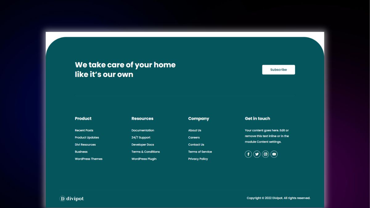 Header and Footer – Footer Style 9