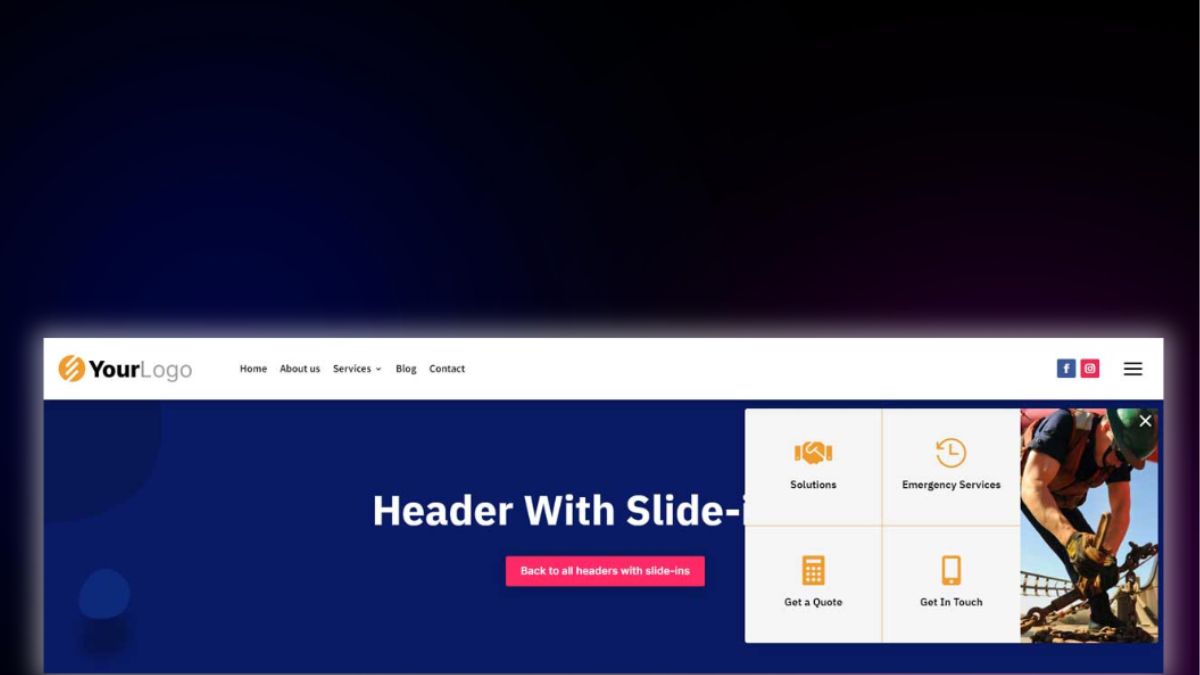 Header and Footer – Header With Slide In 3